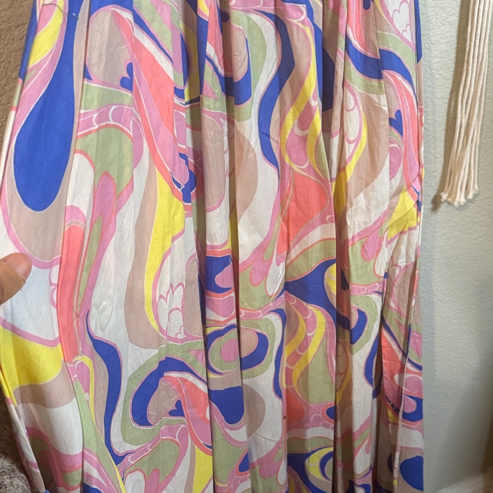 Aakaa Vibrant Swirl Off-Shoulder Maxi Dress - Picture 4 of 4
